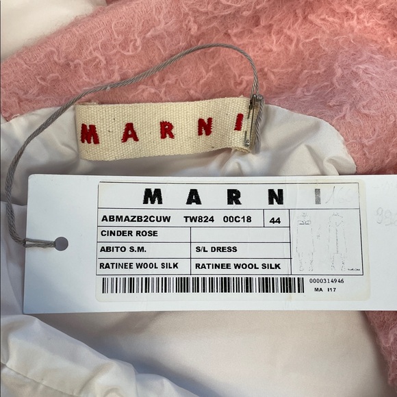 NWT Marni Split Back Hem Below Knee Strapless Dress with Belt Pink Sz 44 - Picture 10 of 16